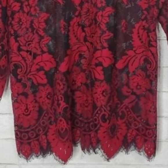 NWOT BKE Boutique Red and Black lace blouse For Buckle - Picture 8 of 8